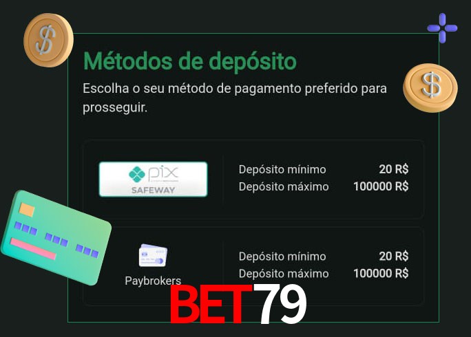 O cassino bet79 oferece uma grande variedade de métodos de pagamento